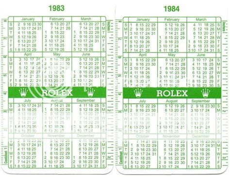 ROLEX CALENDAR YEAR 1983